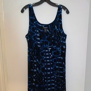 Glamour Black and Blue Maxi Dress 14w